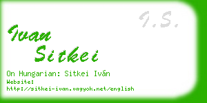 ivan sitkei business card